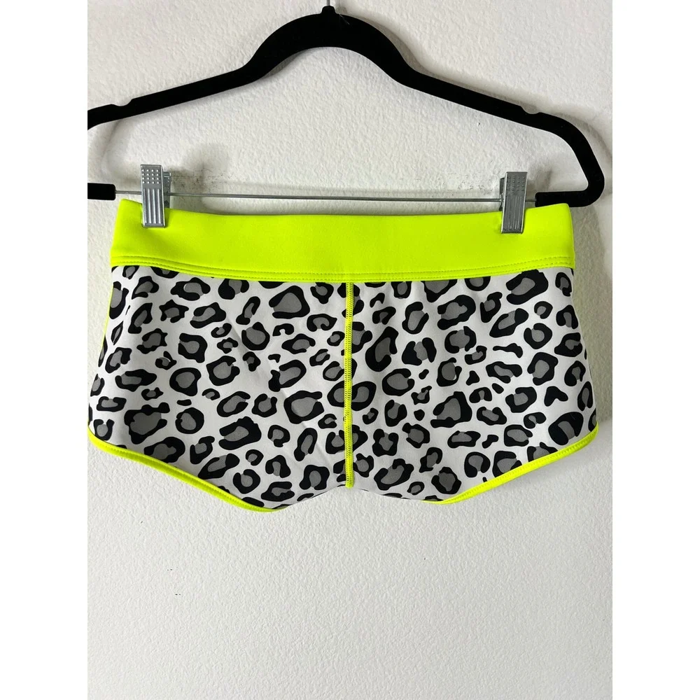 GlideSoul Neoprene Water Shorts Womens Medium Leopard Print Neon Yellow Surfing